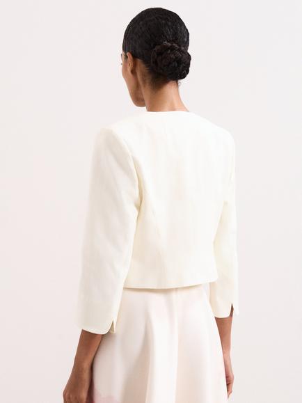 Phase Eight Elizabeth Collarless Jacket, Cream - view 2, Cream