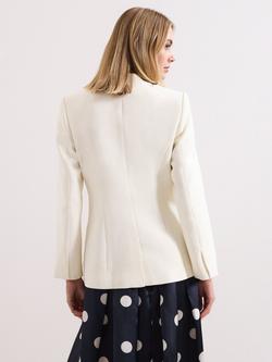Phase Eight Single Button Twill Blazer, Ivory - view 2, Ivory