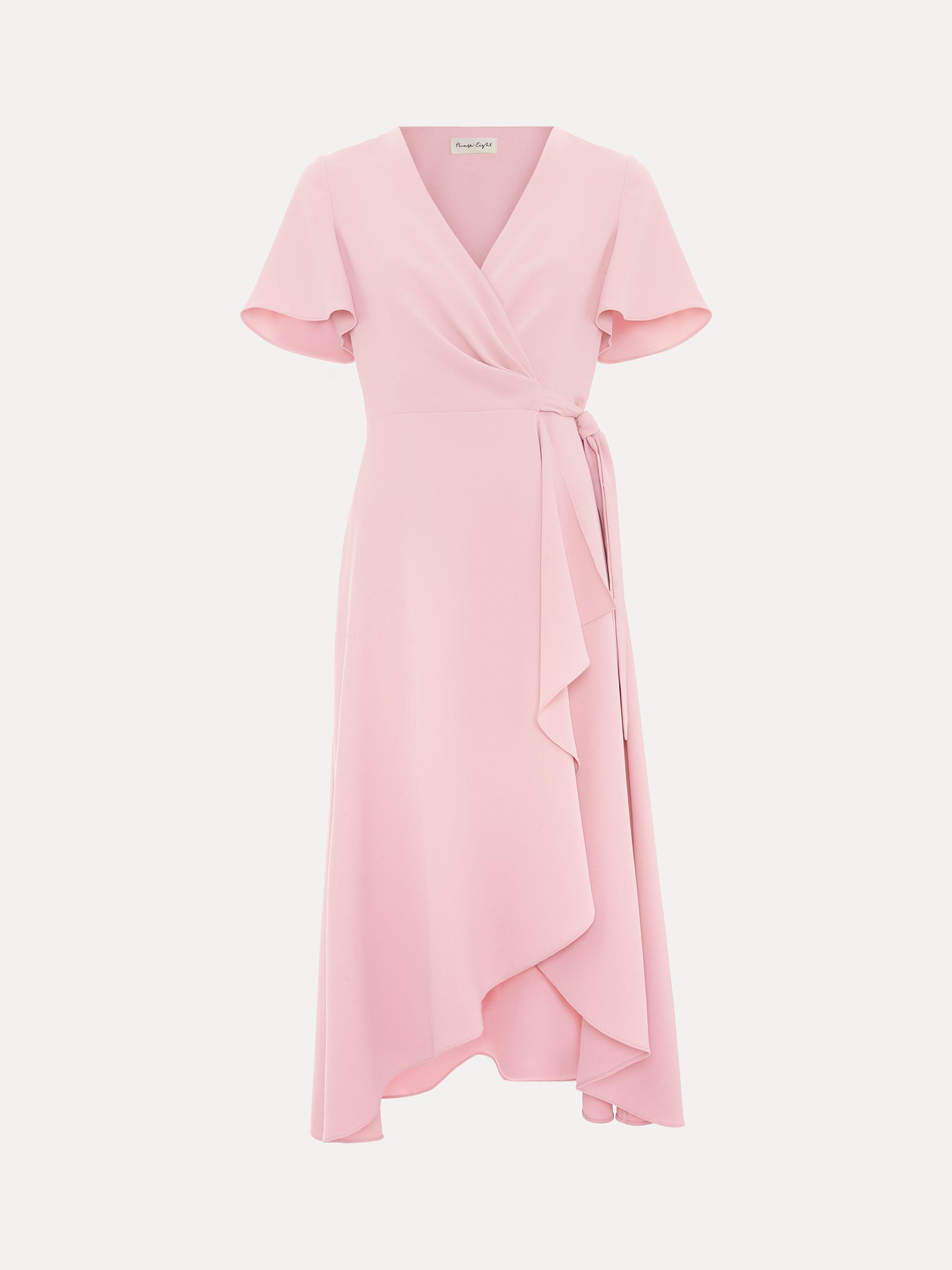 Product image 5 of 9, which shows Phase Eight Julissa Ruffle Wrap Dress, Pale Pink, 6