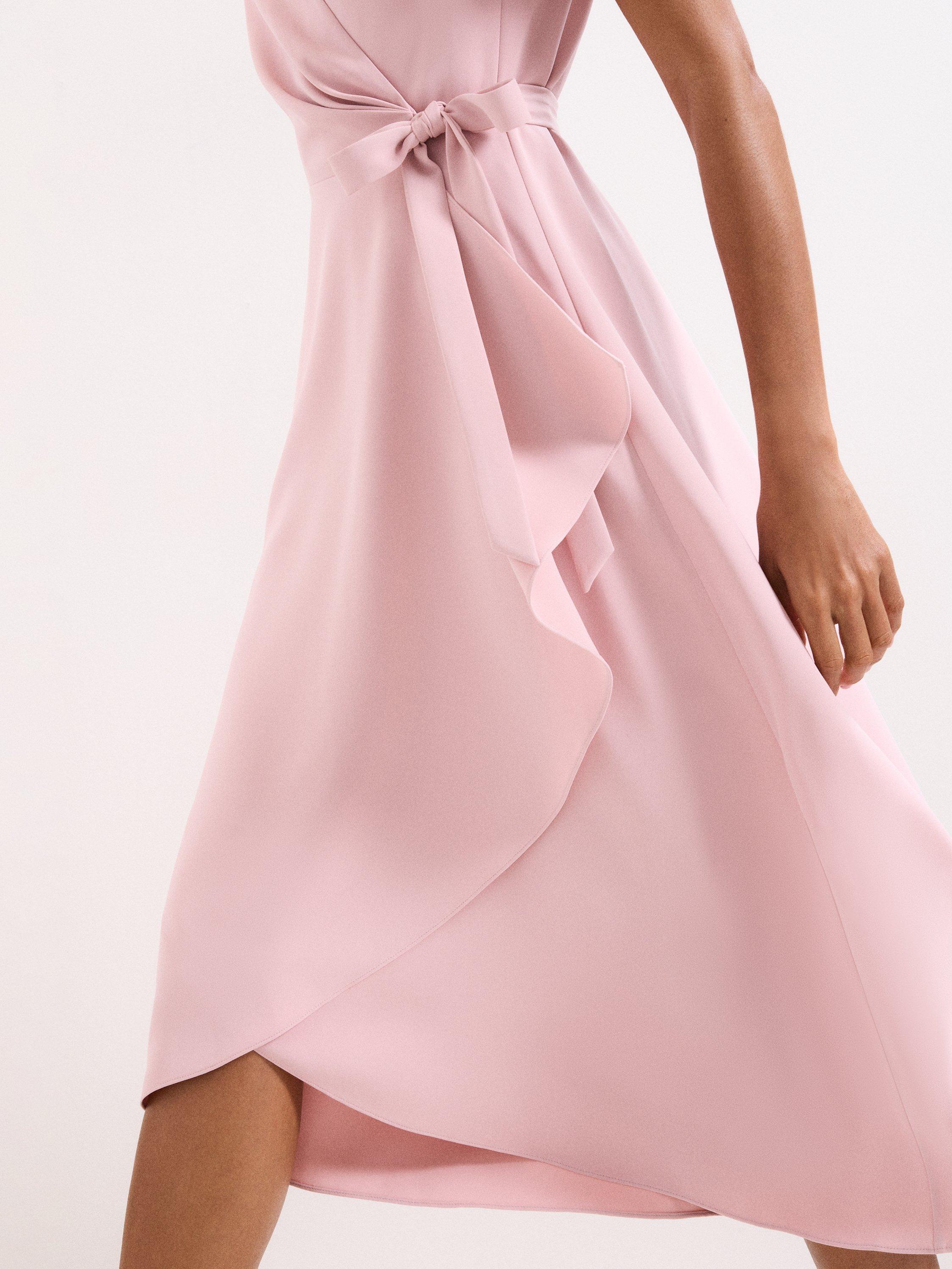 Product image 7 of 9, which shows Phase Eight Julissa Ruffle Wrap Dress, Pale Pink, 6