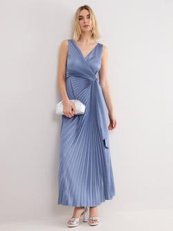 Phase Eight Emlyn Pleated Wrap Dress, Pale Blue, Pale Blue