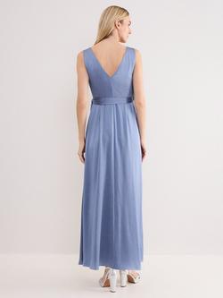 Phase Eight Emlyn Pleated Wrap Dress, Pale Blue - view 2, Pale Blue