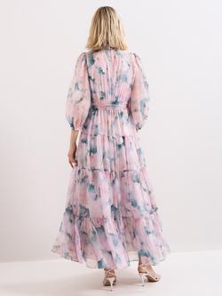Phase Eight Liyah Abstract Floral Dress, Pale Pink - view 2, Pale Pink