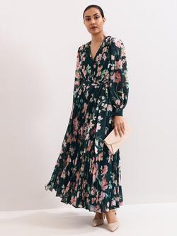 Phase Eight Petite Rosa Plisse Maxi Dress, Teal, Teal