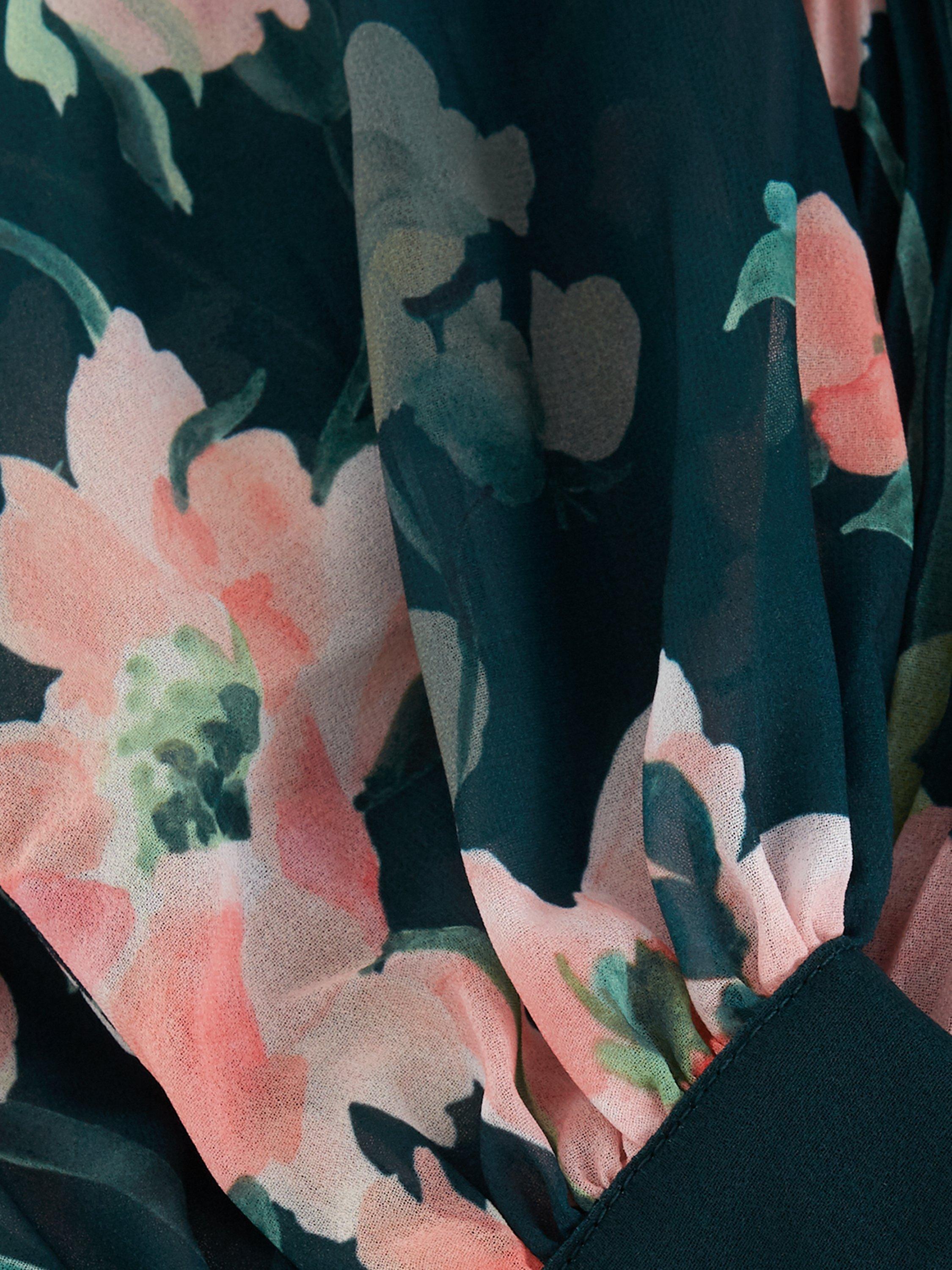 Product image 6 of 7, which shows Phase Eight Petite Rosa Plisse Maxi Dress, Teal, 20