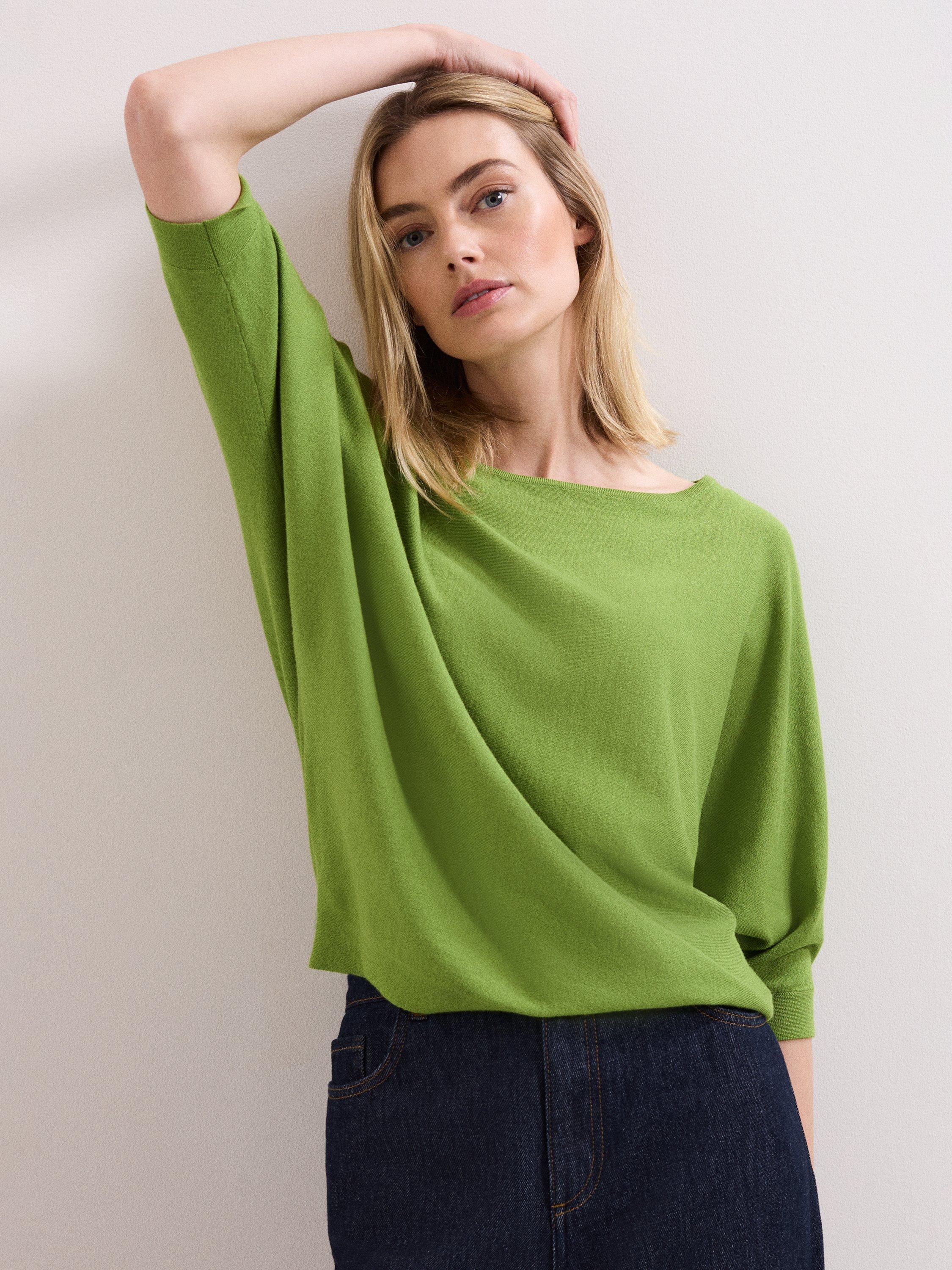Product image 1 of 8, which shows Phase Eight Cristine Knit Jumper, Bright Green, S