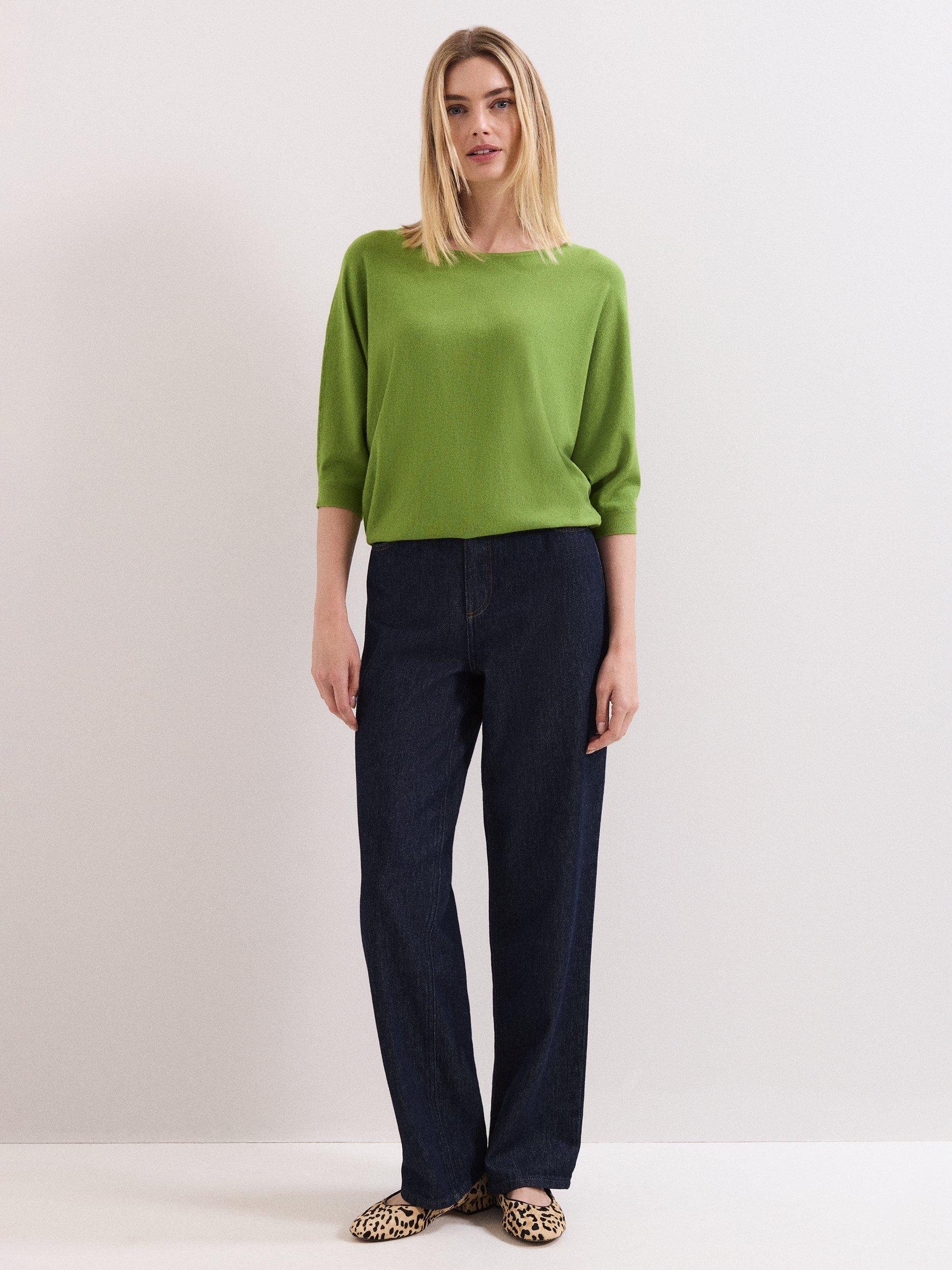 Product image 3 of 8, which shows Phase Eight Cristine Knit Jumper, Bright Green, S