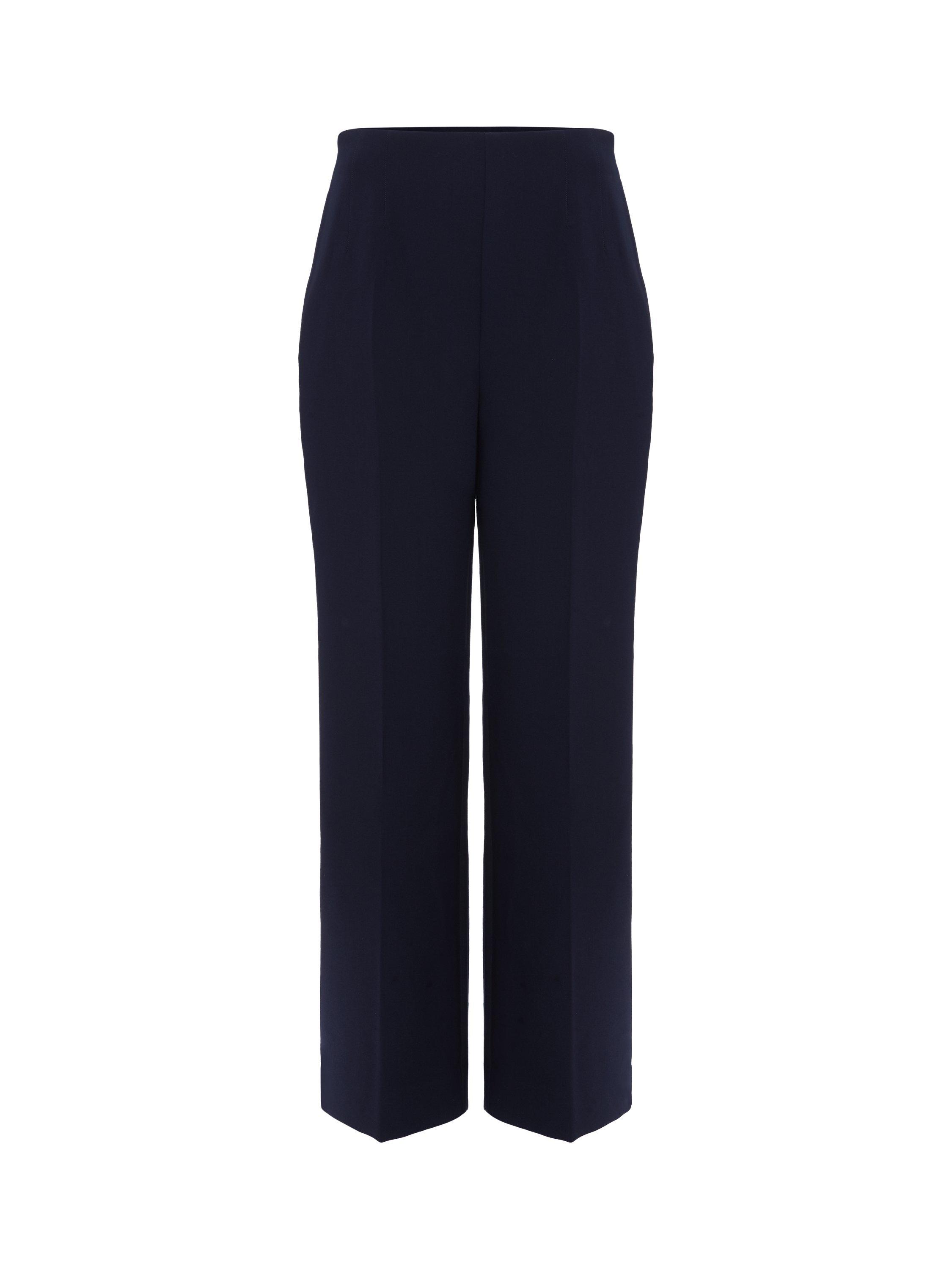 Product image 5 of 9, which shows Phase Eight Aubrie Wide Leg Tailored Trousers, Navy, 26
