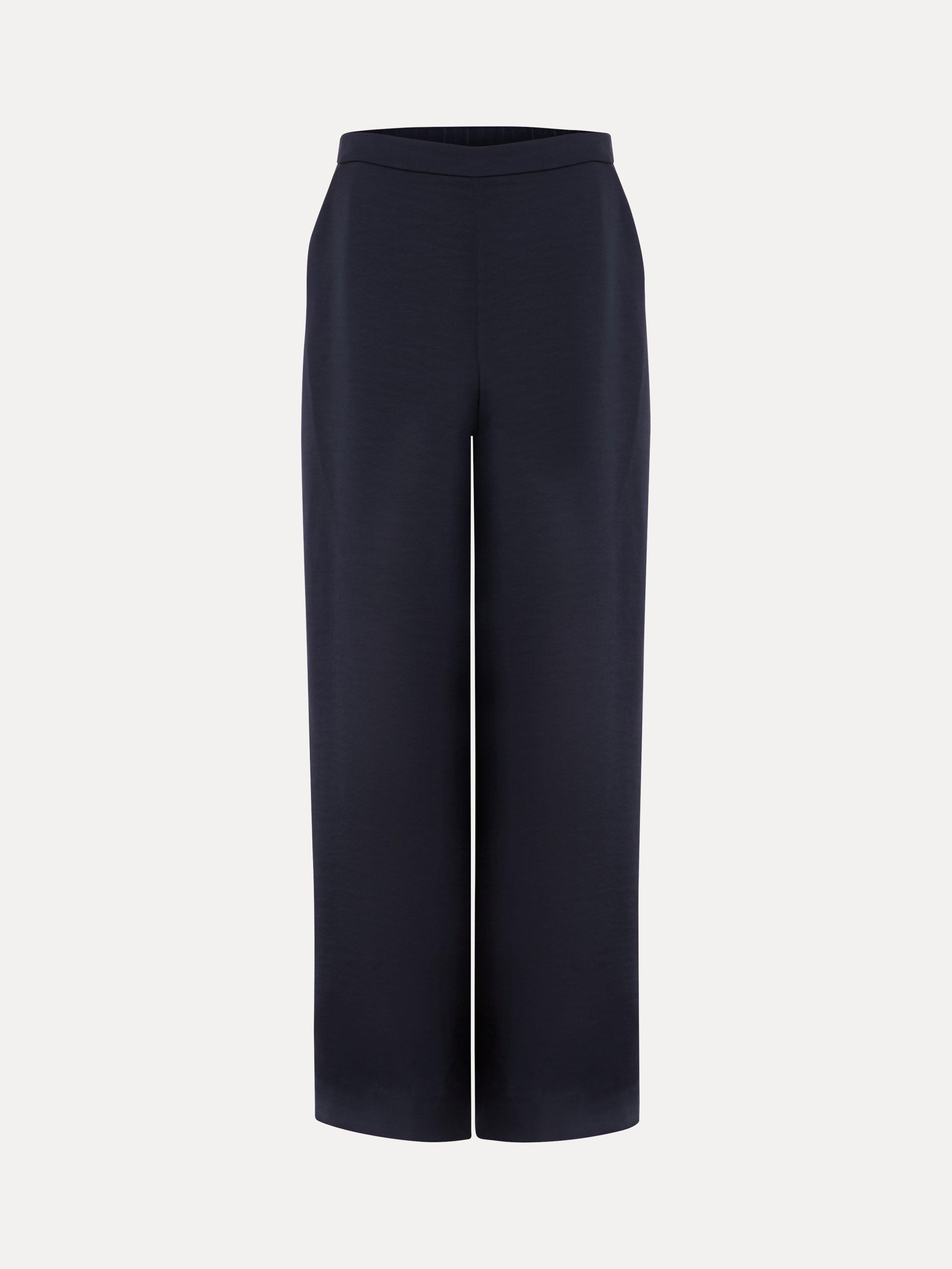 Product image 5 of 8, which shows Phase Eight Beccy Satin Trousers, Navy, 8