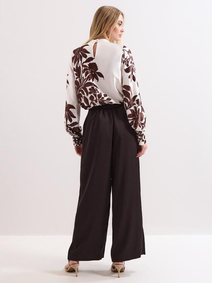 Phase Eight Beccy Satin Trousers, Brown - view 2, Brown