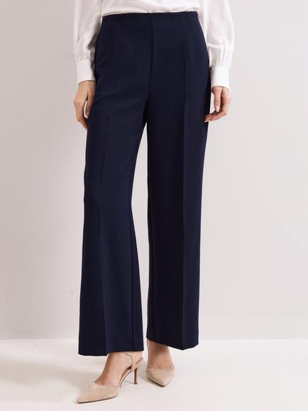 Phase Eight Petite Wide Leg Tailored Trousers, Navy, Navy