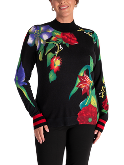 chesca Garland Floral Jumper, Black/Multi, Black/Multi