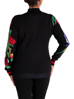 chesca Garland Floral Jumper, Black/Multi - view 2, Black/Multi