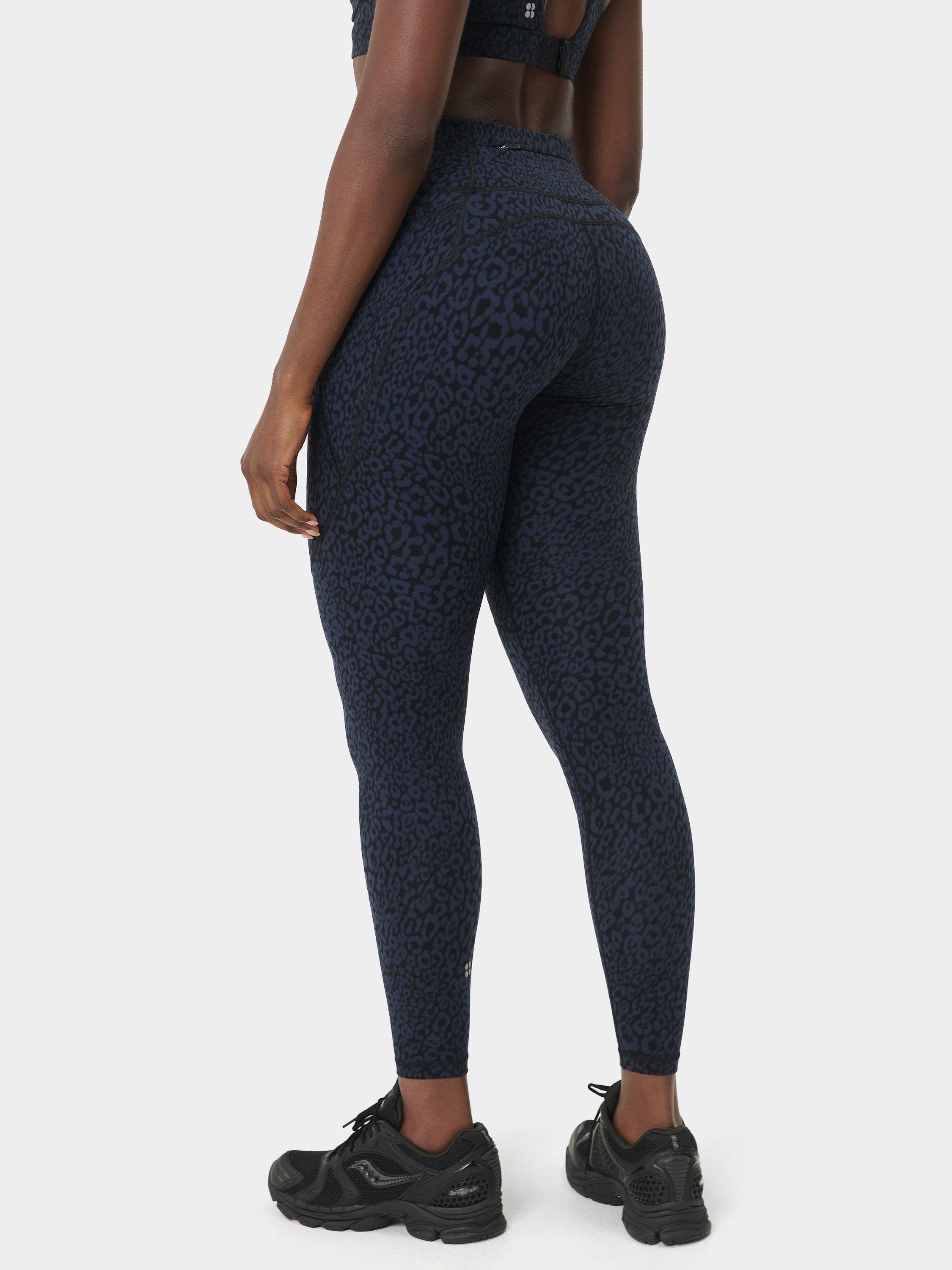 Product image 5 of 9, which shows Sweaty Betty Power Workout Leggings, Blue Halftone Leopard, XXS
