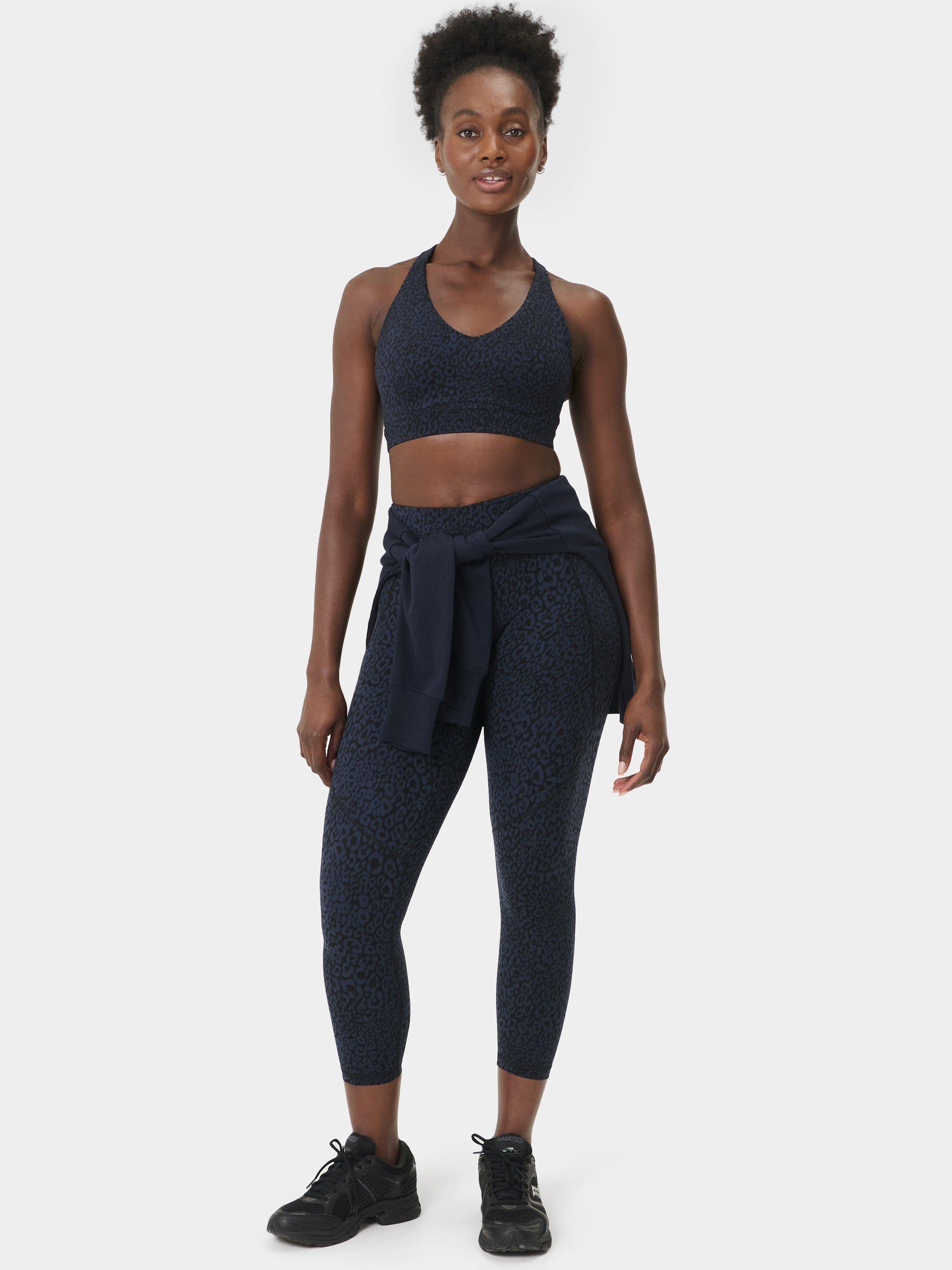 Product image 6 of 9, which shows Sweaty Betty Power Workout Leggings, Blue Halftone Leopard, XXS