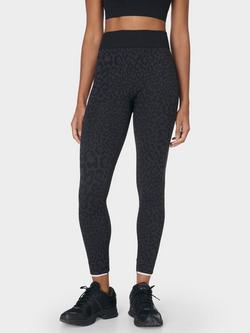 Sweaty Betty Animal Print Base Layer Leggings, Grey, Grey
