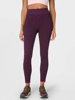 Sweaty Betty Animal Print Base Layer Leggings, Purple, Purple