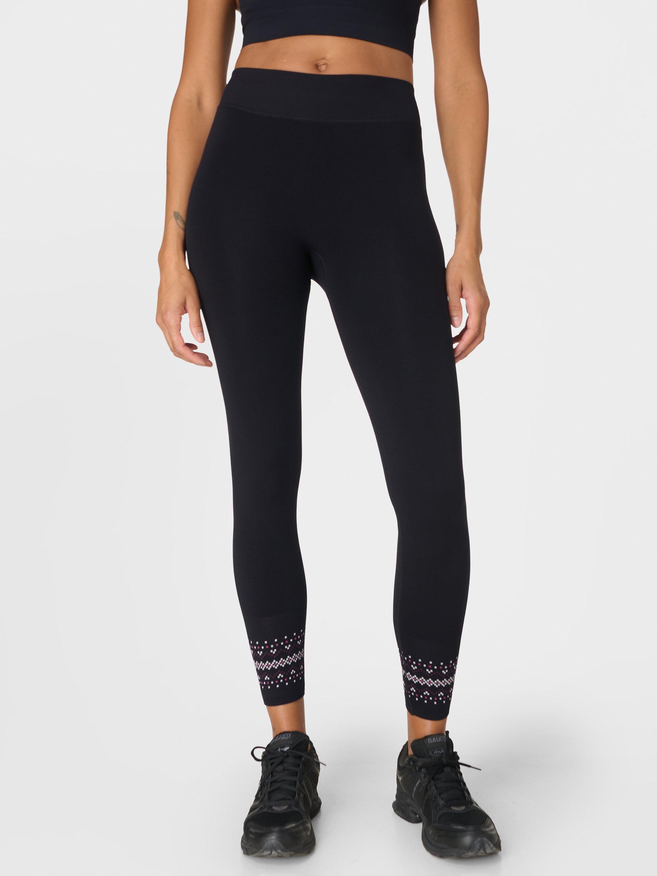 Product image 1 of 7, which shows Sweaty Betty Fair Isle Base Layer Leggings, Black/Multi, XXS