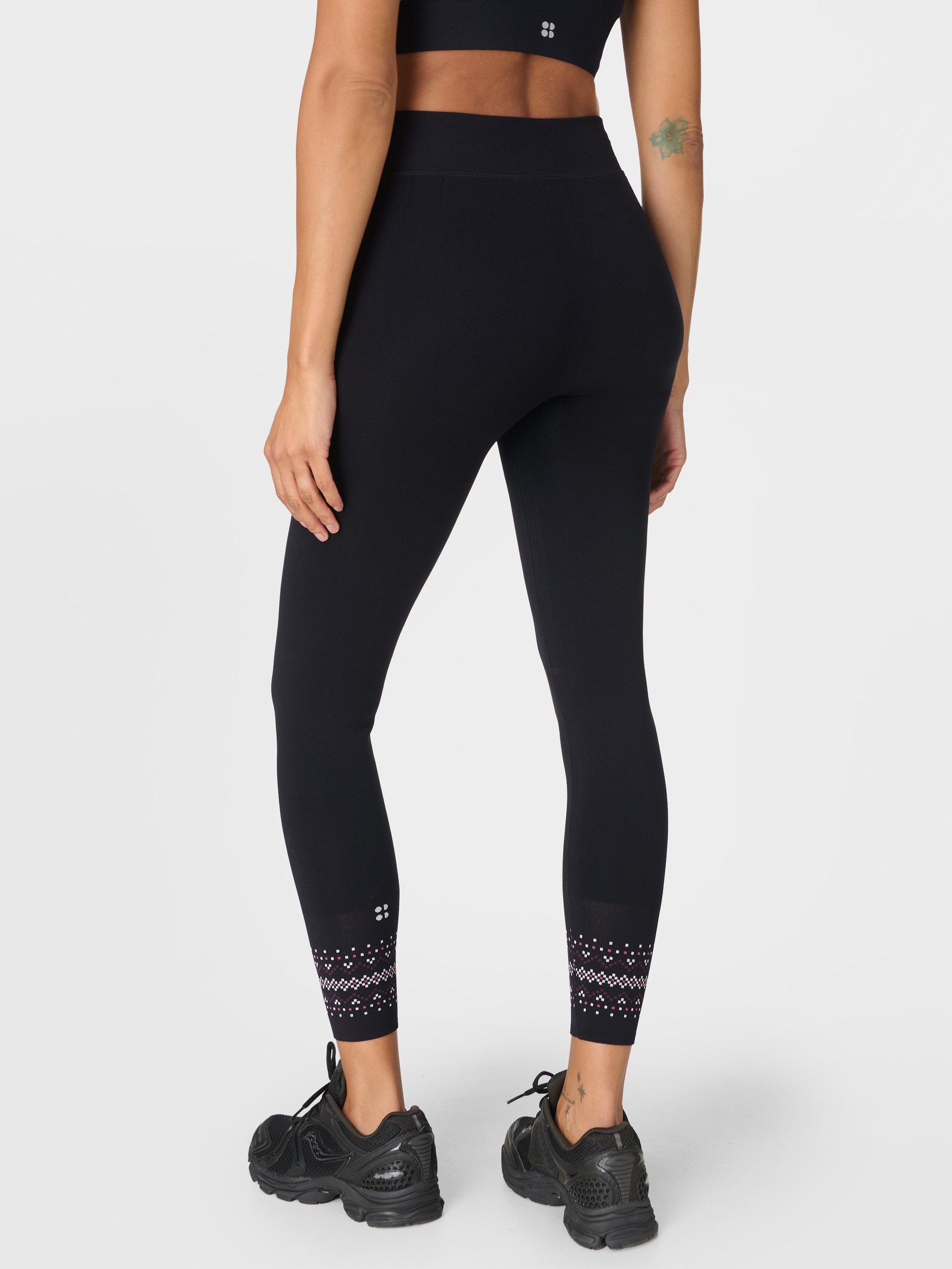 Product image 3 of 7, which shows Sweaty Betty Fair Isle Base Layer Leggings, Black/Multi, XXS