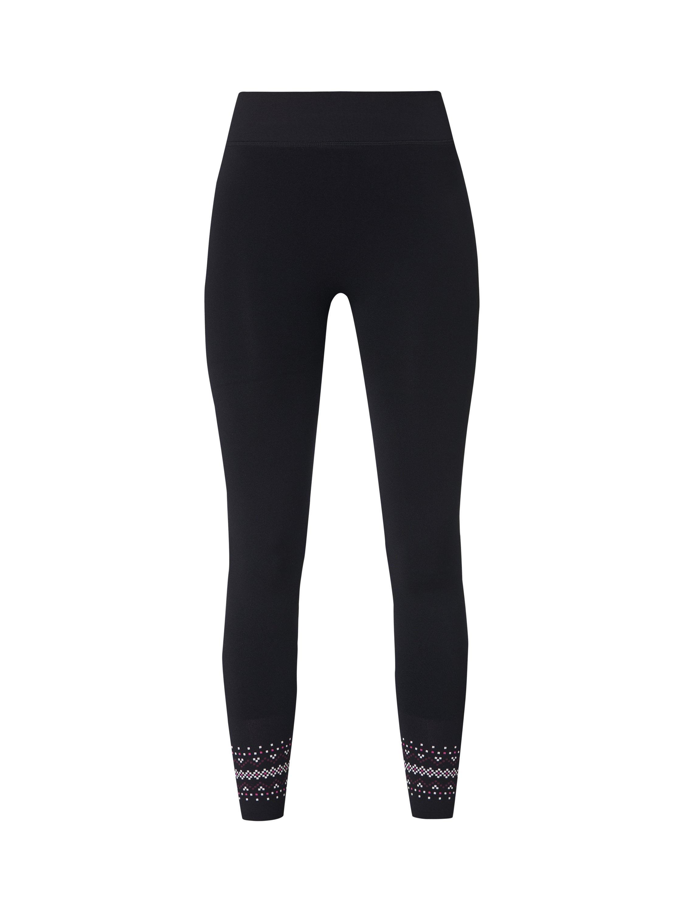 Product image 4 of 7, which shows Sweaty Betty Fair Isle Base Layer Leggings, Black/Multi, XXS