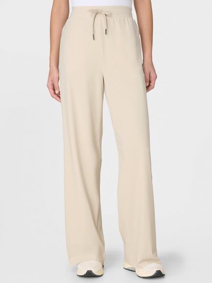 Sweaty Betty Explorer Side Stripe Wide Leg Trousers, Barley, Barley
