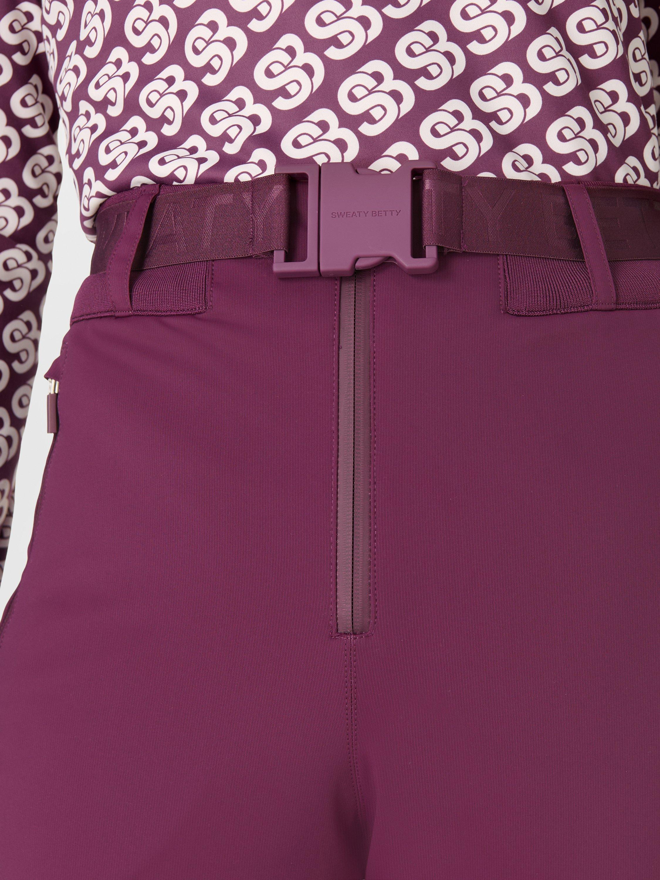 Sweaty Betty Power High Waist Sculpting Salopettes, Plum Purple display picture 1
