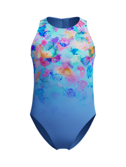 Speedo Kids' Print Hydrasuit Swimsuit, Periwinkle Blue, Periwinkle Blue
