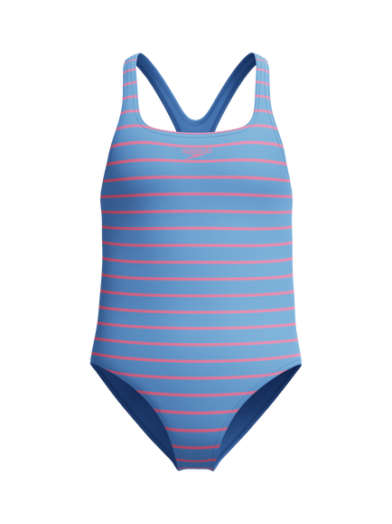 Speedo Kids' Printed Medalist Swimsuit, Periwinkle Blue, Periwinkle Blue