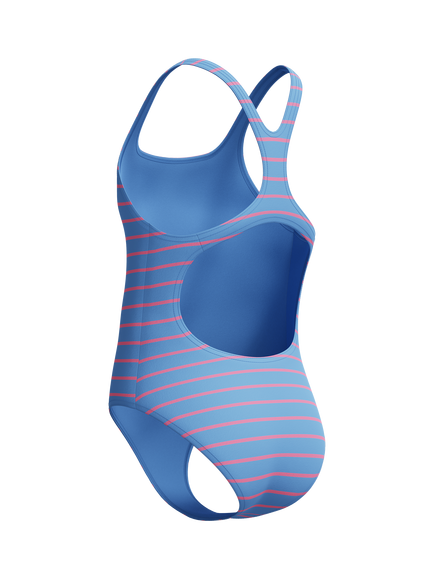 Speedo Kids' Printed Medalist Swimsuit, Periwinkle Blue - view 2, Periwinkle Blue