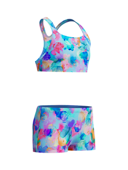 Speedo Kids' Print Racerback Bikini, Periwinkle Blue - view 2, Periwinkle Blue