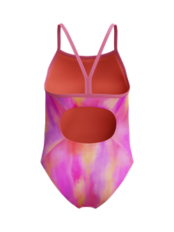 Speedo Kids' Print Thinstrap Swimsuit, Pink Lemonade - view 2, Pink Lemonade