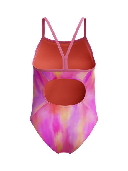 Speedo Kids' Print Thinstrap Swimsuit, Pink Lemonade - view 2, Pink Lemonade