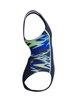 Speedo Kids' Hyperboom Splice Muscle Back Swimsuit, Peacoat/Sapphire - view 2, Peacoat/Sapphire