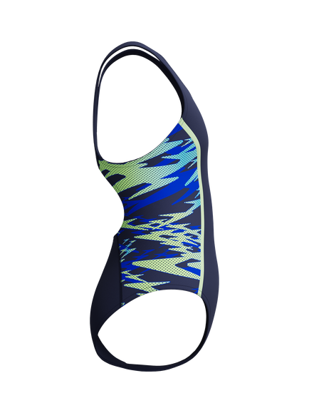 Speedo Kids' Hyperboom Splice Muscle Back Swimsuit, Peacoat/Sapphire - view 2, Peacoat/Sapphire
