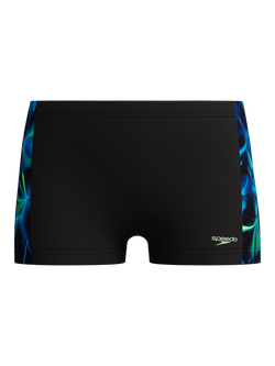 Speedo Kids' Print Panel Aqua Swim Shorts, Anthracite/Clover, Anthracite/Clover