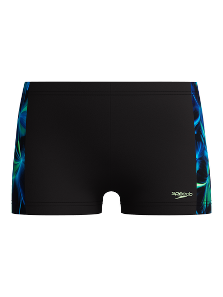 Speedo Kids' Print Panel Aqua Swim Shorts, Anthracite/Clover, Anthracite/Clover