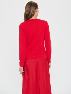 Saint Tropez Mila Round Neck Cardigan, Chinese Red - view 2, Chinese Red