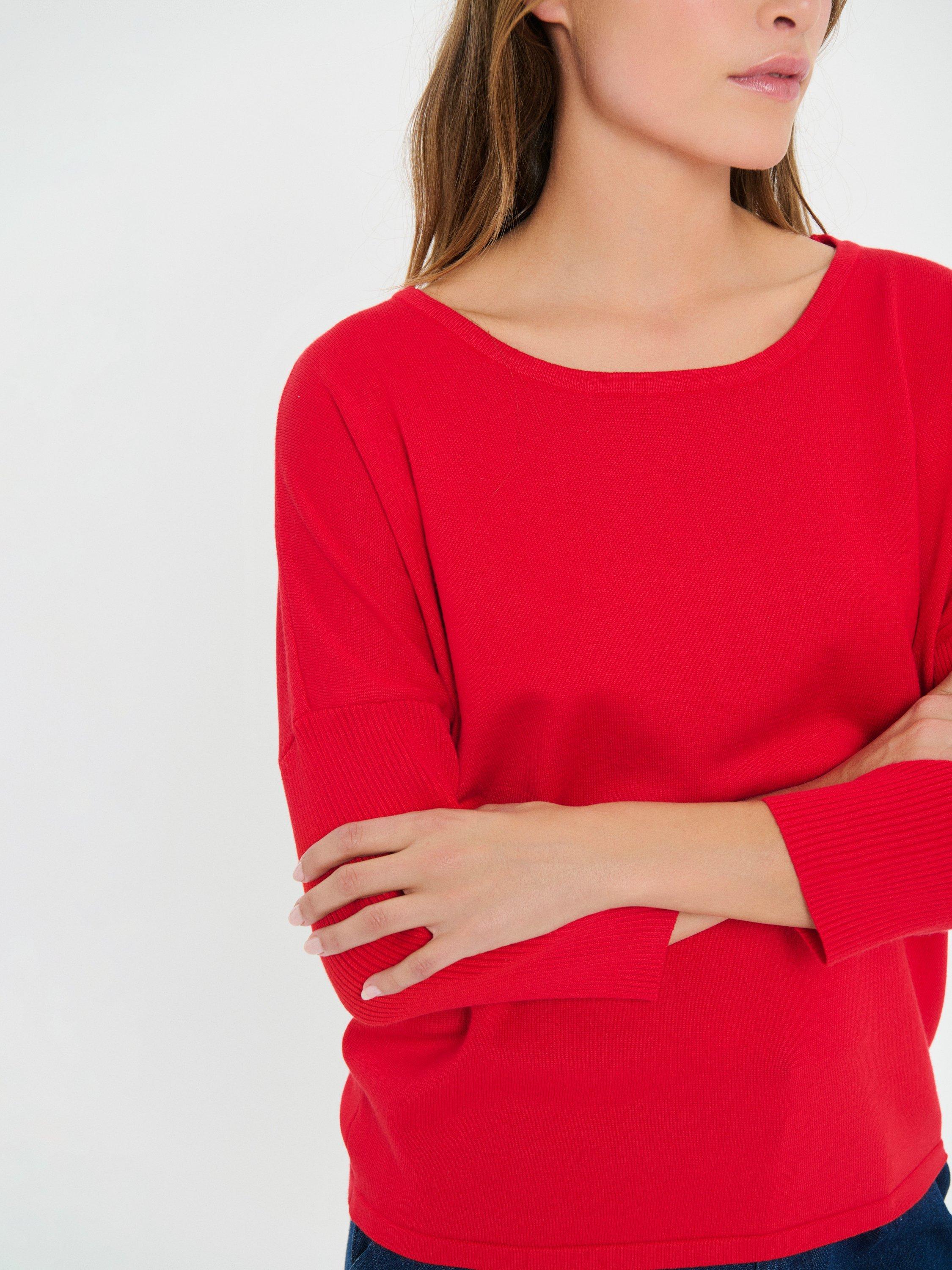 Product image 4 of 6, which shows Saint Tropez Mila Round Neck Jumper, Chinese Red, XS