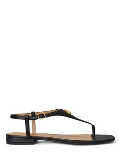 Lauren Ralph Lauren Everley II Crosshatch Leather Sandals, Black