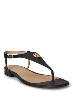 Lauren Ralph Lauren Everley II Crosshatch Leather Sandals - view 2, Black