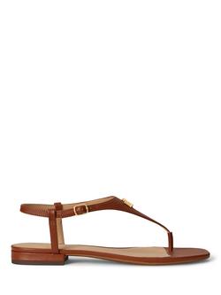 Lauren Ralph Lauren Everley II Crosshatch Leather Sandals, Lauren Tan