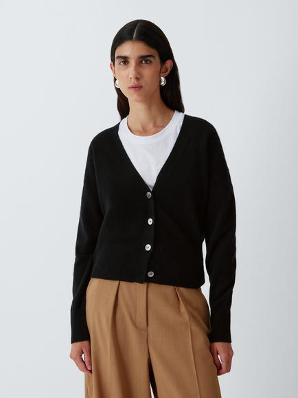 John Lewis Cashmere V-Neck Cardigan, Black - 7207