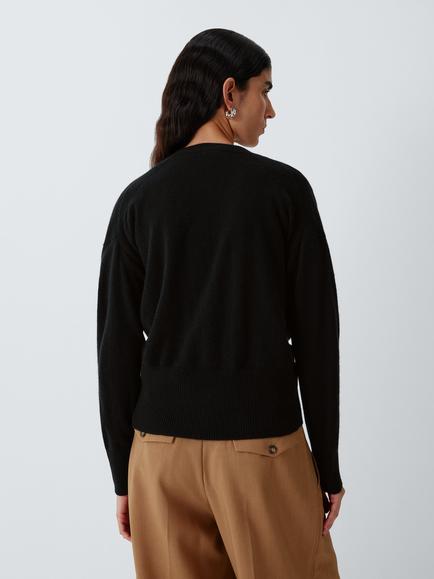 John Lewis Cashmere V-Neck Cardigan - view 2, Black - 7207
