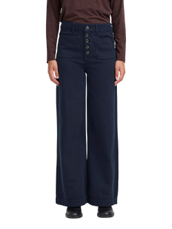 ICHI Hezano Wide Leg Jeans, Dark Navy, Dark Navy