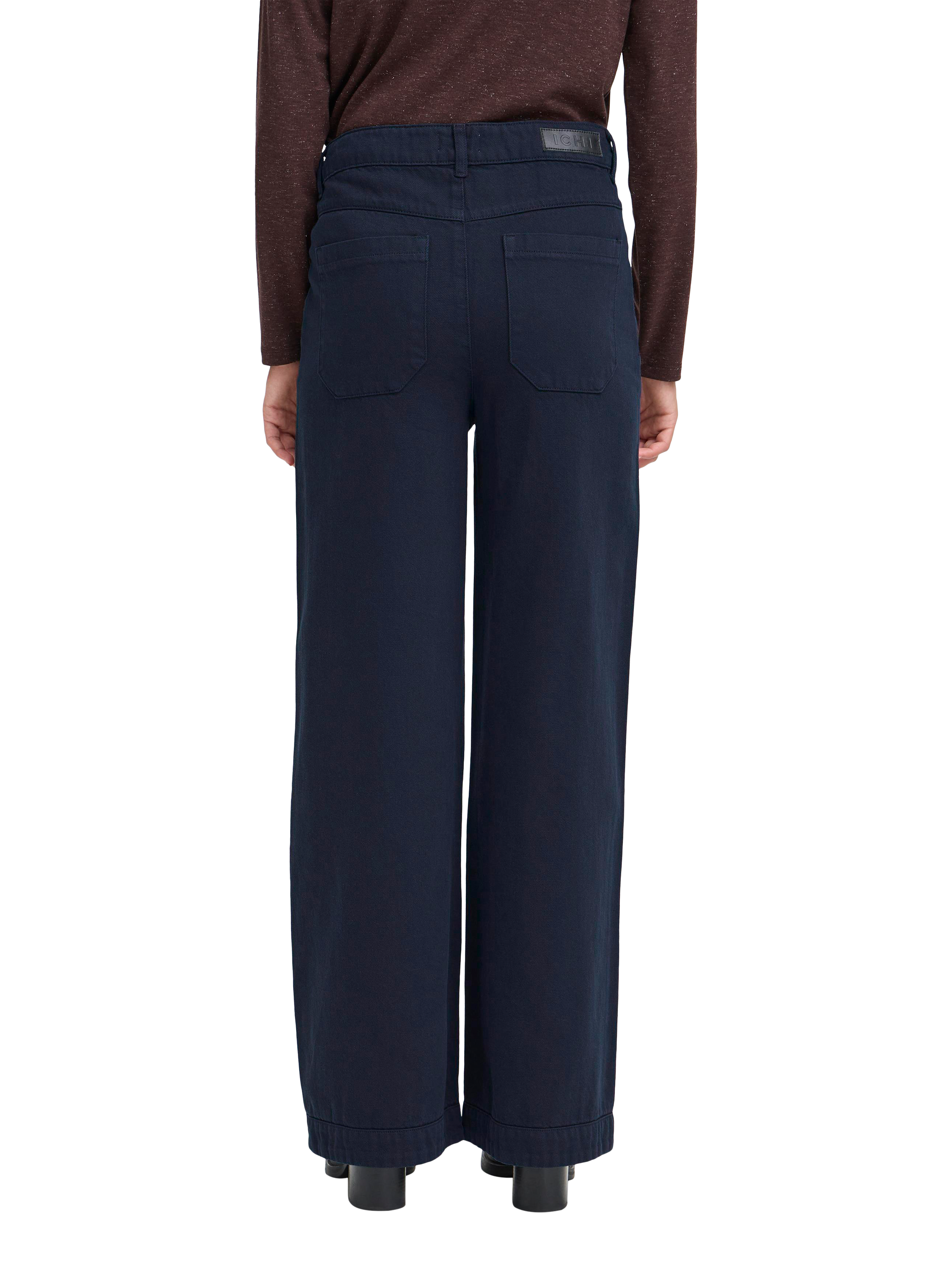 Product image 2 of 7, which shows ICHI Hezano Wide Leg Jeans, Dark Navy, 25R