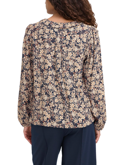 ICHI Vera Floral Blouse, Vintage Blue - view 2, Vintage Blue