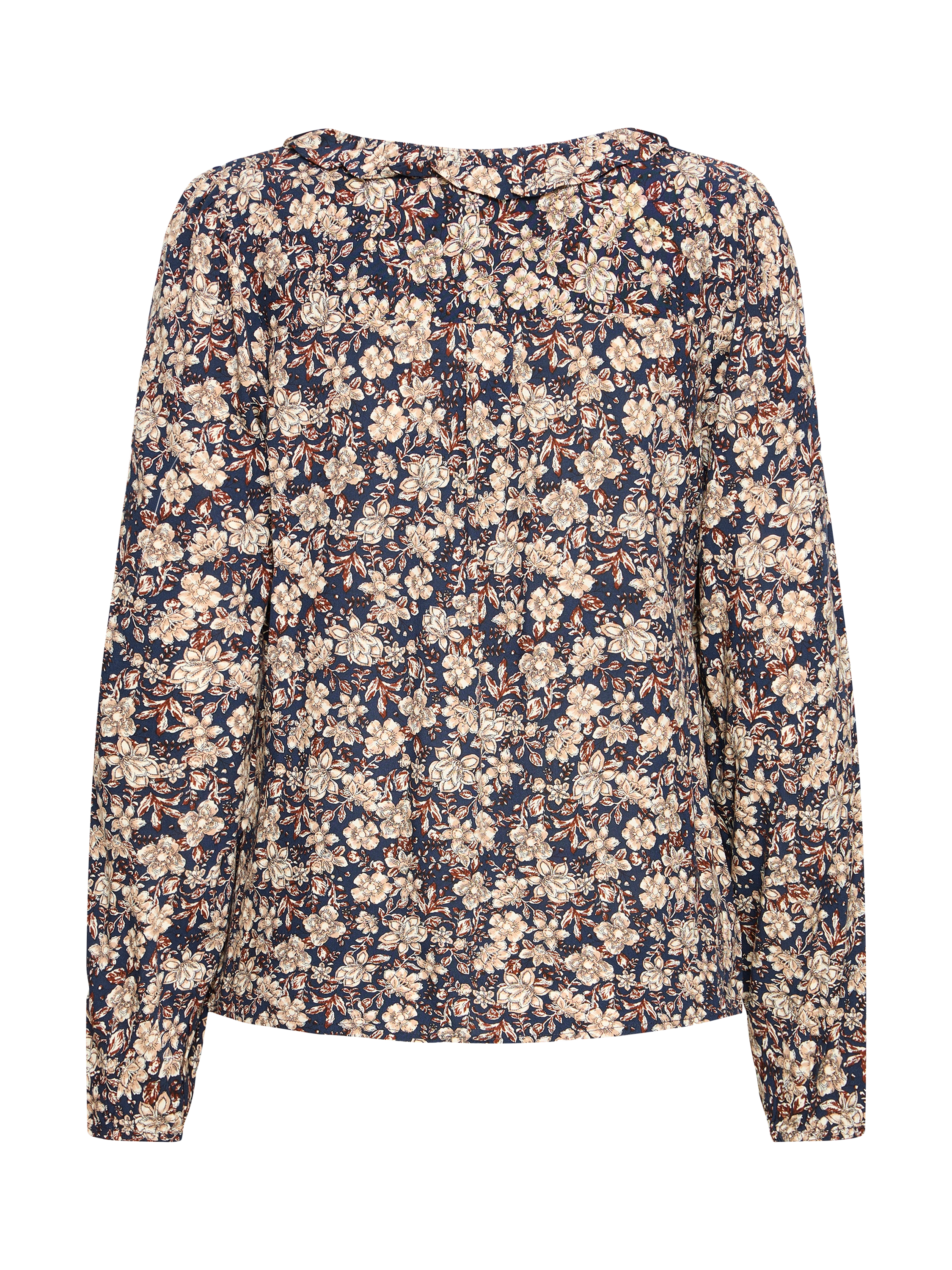 Product image 6 of 7, which shows ICHI Vera Floral Blouse, Vintage Blue, 8