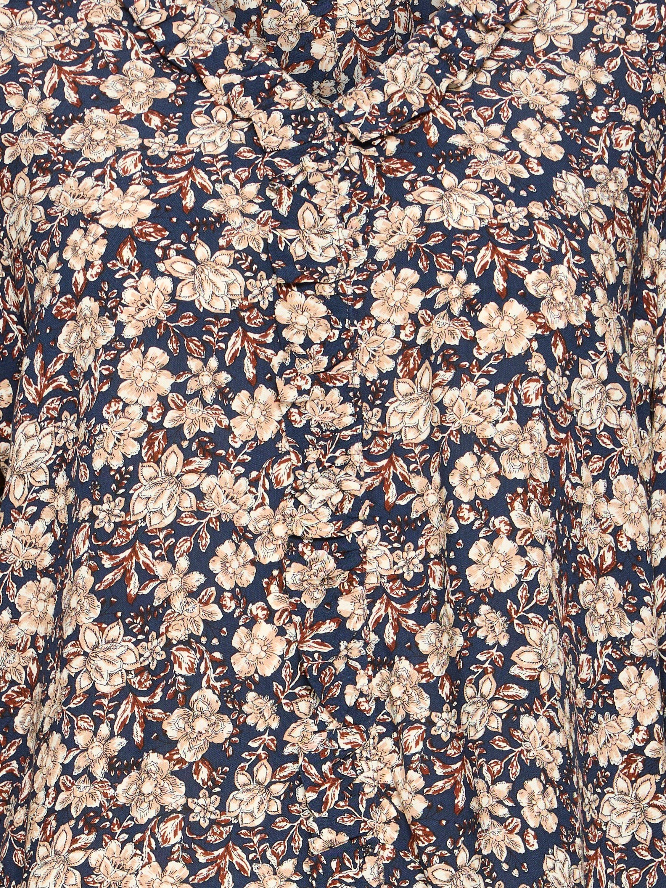 Product image 7 of 7, which shows ICHI Vera Floral Blouse, Vintage Blue, 8