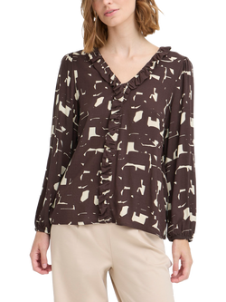 ICHI Vera Blouse, Brown, Brown