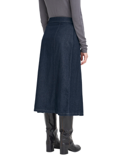 ICHI Denim Wrap Midi Skirt, Authentic Blue - view 2, Authentic Blue